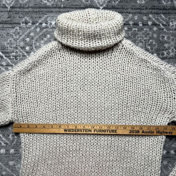 Lovers + Friends NWT Sweater Size Small Oatmeal Loose Knit Wool Blend Fisherman - Picture 4 of 8